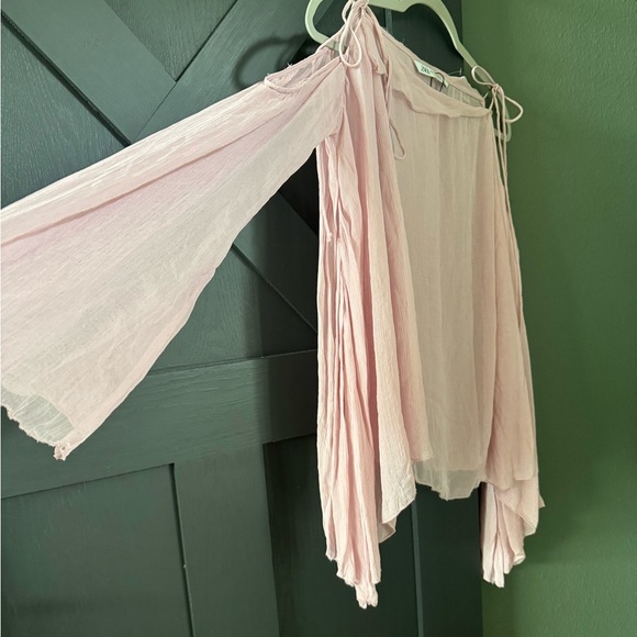 Zara Semi-Sheer Off the Shoulder Blouse - Picture 11 of 11